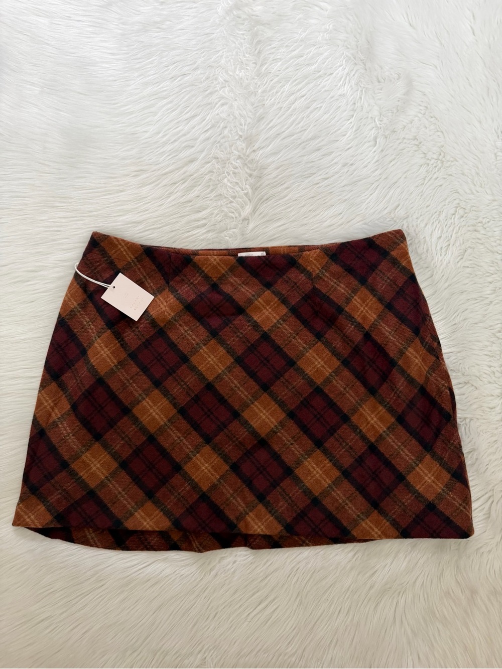 Lauren Conrad LC Plaid Brown Mini Skirt Sz 2X
